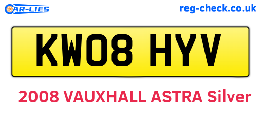 KW08HYV are the vehicle registration plates.