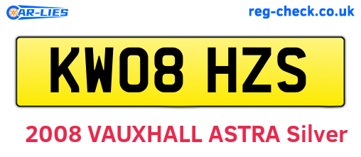 KW08HZS are the vehicle registration plates.