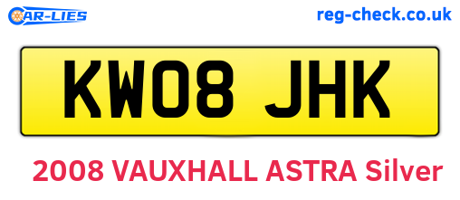 KW08JHK are the vehicle registration plates.