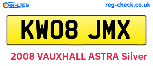 KW08JMX are the vehicle registration plates.