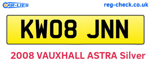 KW08JNN are the vehicle registration plates.