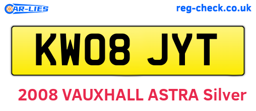 KW08JYT are the vehicle registration plates.