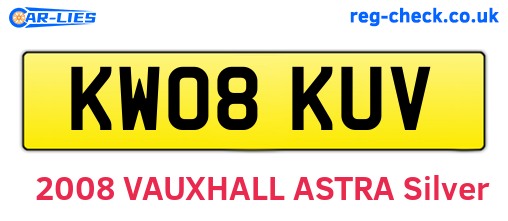 KW08KUV are the vehicle registration plates.