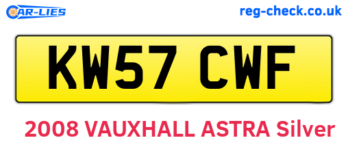 KW57CWF are the vehicle registration plates.