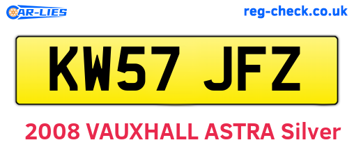 KW57JFZ are the vehicle registration plates.