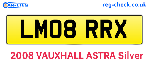 LM08RRX are the vehicle registration plates.