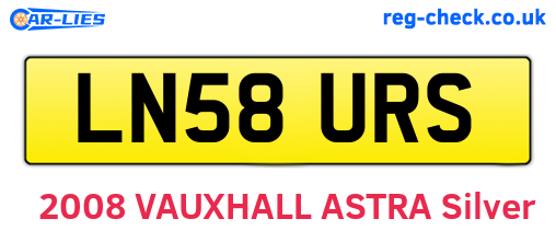 LN58URS are the vehicle registration plates.