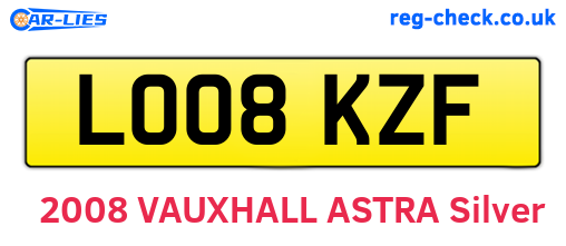 LO08KZF are the vehicle registration plates.
