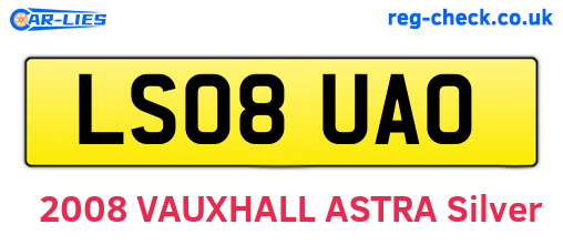 LS08UAO are the vehicle registration plates.