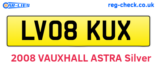 LV08KUX are the vehicle registration plates.
