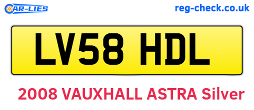 LV58HDL are the vehicle registration plates.
