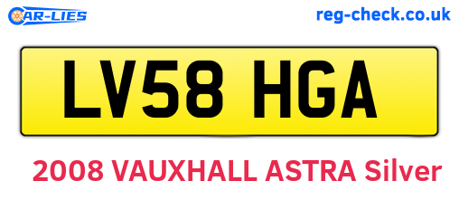 LV58HGA are the vehicle registration plates.