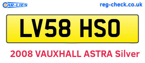 LV58HSO are the vehicle registration plates.