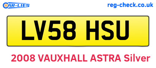 LV58HSU are the vehicle registration plates.