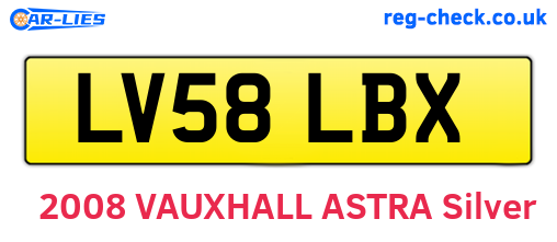 LV58LBX are the vehicle registration plates.