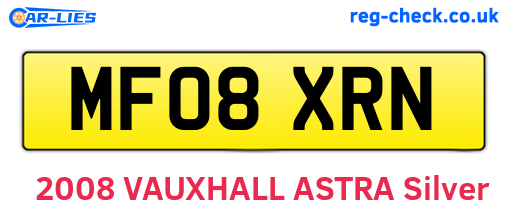 MF08XRN are the vehicle registration plates.