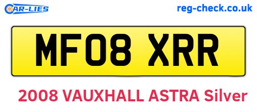 MF08XRR are the vehicle registration plates.