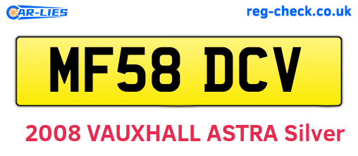 MF58DCV are the vehicle registration plates.