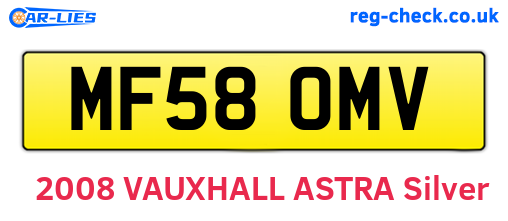MF58OMV are the vehicle registration plates.