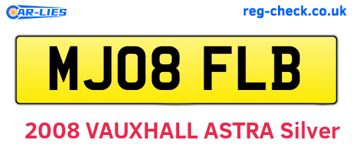MJ08FLB are the vehicle registration plates.