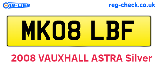 MK08LBF are the vehicle registration plates.
