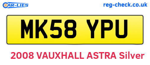 MK58YPU are the vehicle registration plates.