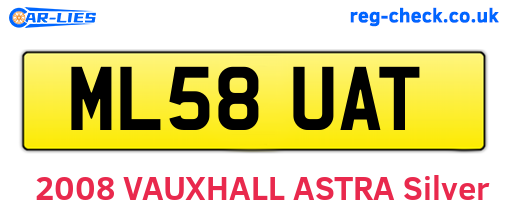 ML58UAT are the vehicle registration plates.