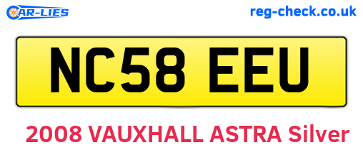 NC58EEU are the vehicle registration plates.