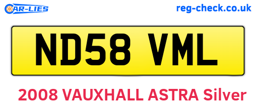 ND58VML are the vehicle registration plates.