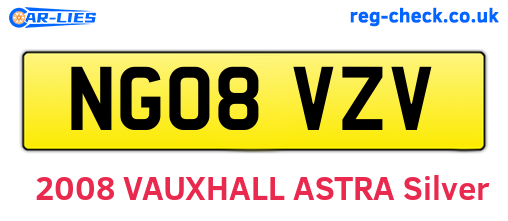 NG08VZV are the vehicle registration plates.