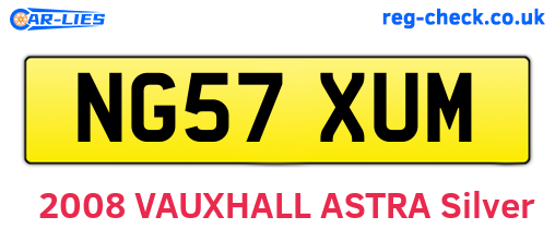 NG57XUM are the vehicle registration plates.