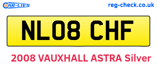 NL08CHF are the vehicle registration plates.