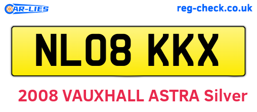 NL08KKX are the vehicle registration plates.