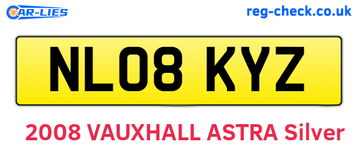 NL08KYZ are the vehicle registration plates.