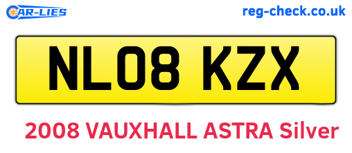 NL08KZX are the vehicle registration plates.
