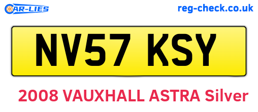 NV57KSY are the vehicle registration plates.