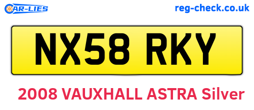 NX58RKY are the vehicle registration plates.