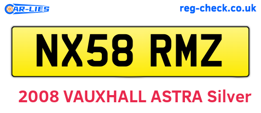 NX58RMZ are the vehicle registration plates.
