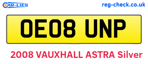 OE08UNP are the vehicle registration plates.