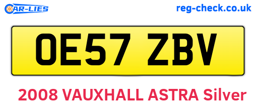OE57ZBV are the vehicle registration plates.