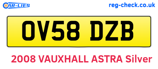 OV58DZB are the vehicle registration plates.