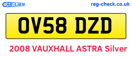OV58DZD are the vehicle registration plates.