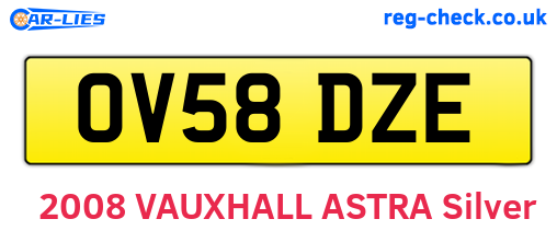 OV58DZE are the vehicle registration plates.