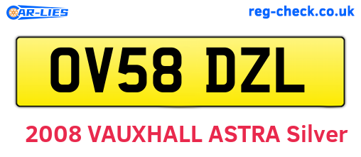 OV58DZL are the vehicle registration plates.