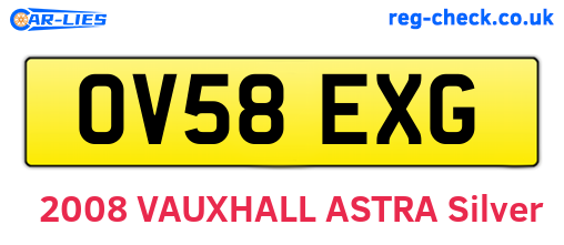 OV58EXG are the vehicle registration plates.
