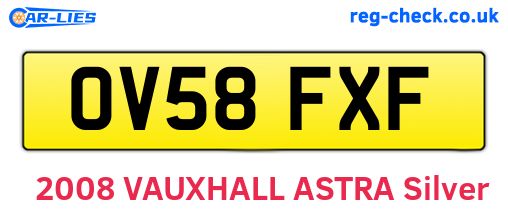 OV58FXF are the vehicle registration plates.