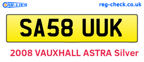 SA58UUK are the vehicle registration plates.
