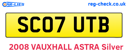 SC07UTB are the vehicle registration plates.