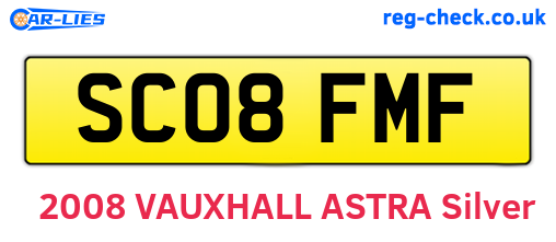 SC08FMF are the vehicle registration plates.