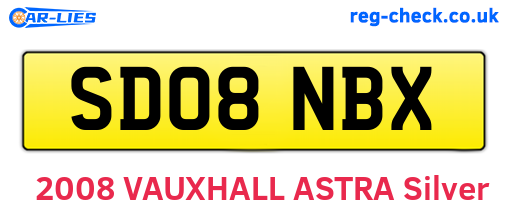 SD08NBX are the vehicle registration plates.